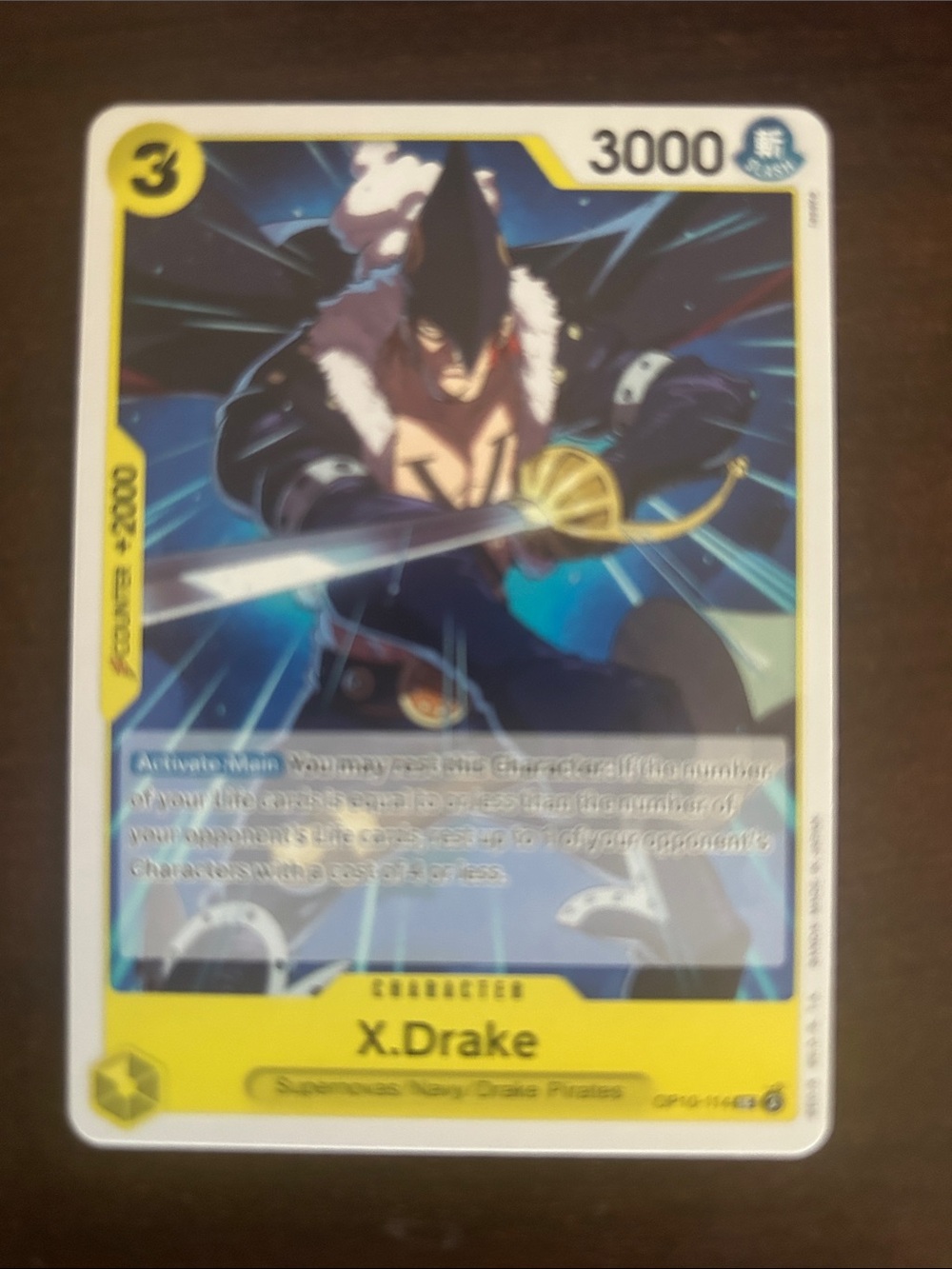 Onepiece X.Drake Trading Card - Yellow, Blue, Black